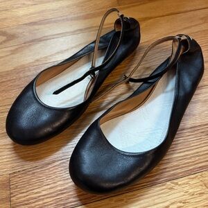 Maison Martin Margiela Line 22 Black Ankle-Strap Ballet Flats 39.5 9.5